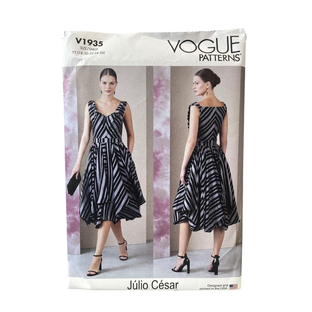 VOGUE V1935 MISSES' DRESS Y5 (18-20-22-24-26) Julio Cesar Designer Bias Cut